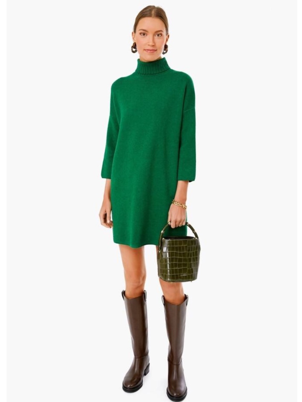 Tuckernuck Pomander Place Green Vivianne Dress Sweater Knit Size Medium - Picture 2 of 8
